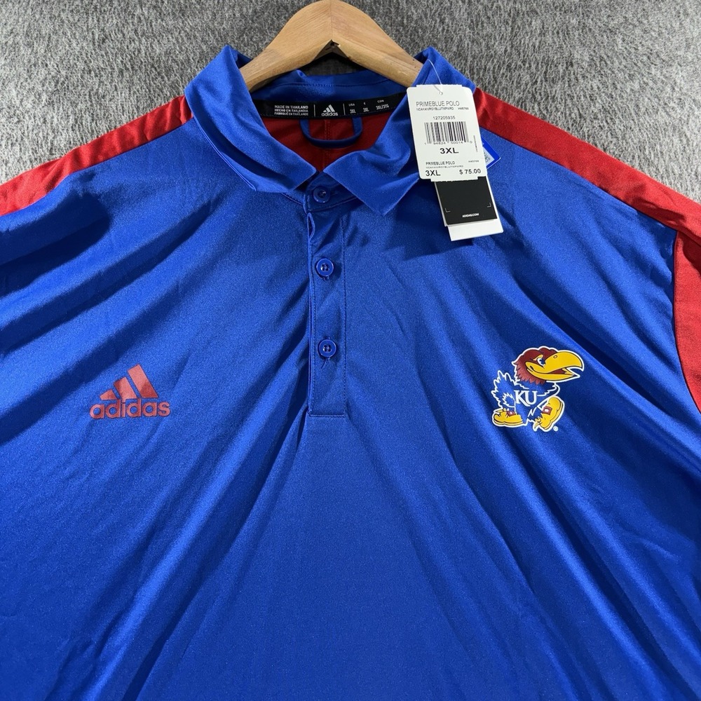 Brand New Men's Adidas NCAA Kansas University Jayhawks Primeblue Short 3XL